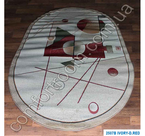 Ковер Super Elmas 2507B ivory-red ov - Фото 1